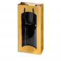 [F660236] Tragetasche mit Sichtfenster Satina Gold 2er 170x85x360 mm